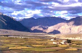 Sunset view of Zanskari villages